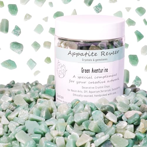 Green Aventurine Crystal Chips 1lb 600+Pcs Natural Tumbled Stones Polished Irregular Shaped Tumbled Gemstone for Healing Crystals & Fish Tank Rocks Gravel,Vase Filler,Plants Decor - color: Green Aventurine, size: 1LB