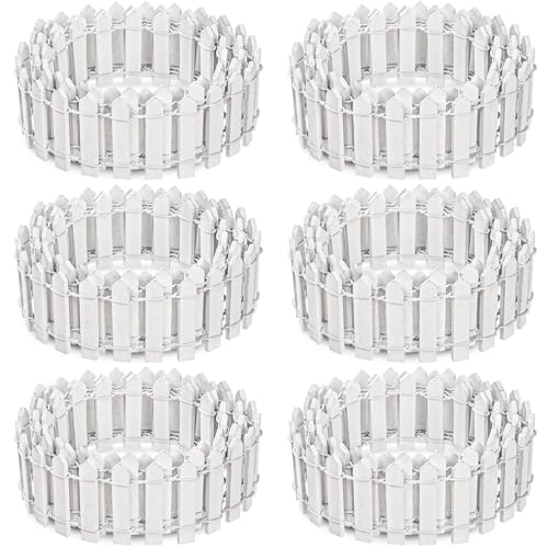 Elsjoy 6 Pieces 35 Inches (Total 210") Miniature Fairy Garden Fence, Decorative Wood Picket Fence Mini White Garden Fence for Crafts, DIY Project - size: 35 Inches