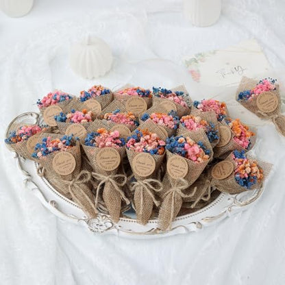 20-Piece Set Mini Magnet Dried Flowers Bouquet for Wedding Favours for Guests, Baby Shower Party Favors, Bridal Shower Gifts, Baptism. (Mixed) - color: Mixed