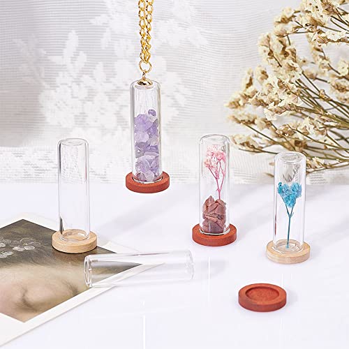 NBEADS 10 Sets Mini Cloche with Base, 1.57x0.47 Mini Eternal Flower Glass Cloche Clear Glass Display Case Flat Top Bell Jar Cloche for Centerpieces Plants Rocks Specimens Decorations Crafts - size: 1.69x0.47"(Flat top)