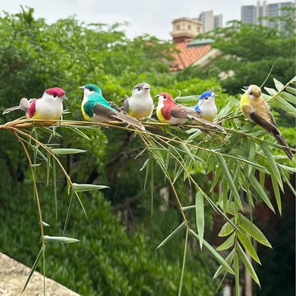 12pcs Artificial Birds Clip on Birds for Crafts Decorative Christmas Tree Ornaments Yard Patio Wreath Designs Flower Floral Arrangements Garden Home Decor (Clip Birds)