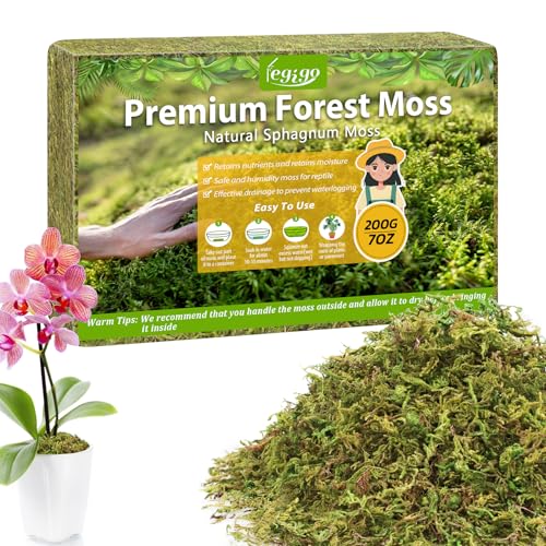 Legigo 7OZ Sphagnum Moss for Plants, 10QT Natural Long Fiber Orchid Moss - size: 7OZ
