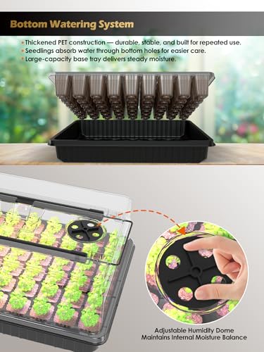 GLOWRIUM 54-Cell Seed Starter Tray with Full Spectrum Grow Light - style: 2-Pack