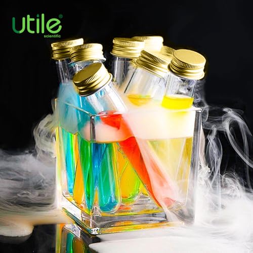 Utile 20pcs Glass Test Tubes, Medium Borosilicate Glass Material, 25ml Test Tubes, with Aluminum Screw caps, 4004.0622.20 - style: 20pcs of 28x85mm