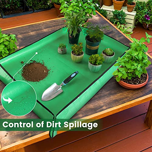Large Repotting Mat for Indoor Plant Transplanting and Mess Control Waterproof Potting Mat Foldable Plant Mat