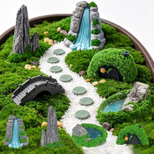 4 Pcs Mini Diorama Rocks Fake Rock, Multiple Shape Miniature Stone Statue Suitable for Decorating the Garden and Home, Decorative Landscape Ornaments for Fairy Garden Accessories (Style 1)
