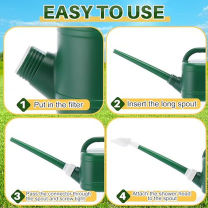 Reallnaive 6-piece Indoor Watering Can Set – 1 Gal Can, 6.8 oz Spray, 15 oz Squeeze, Plant Watering Globes & Soil Moisture Meter, Indoor & Outdoor Plant Care(Army Green) - color: Army Green