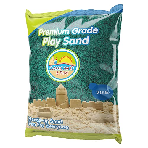 Classic Sand and Play Green Colored Play Sand, 20 lb. Bag, Natural and Non-Toxic, Fun Wet and Dry Indoor and Outdoor, Sandbox, Therapy, and Table Use, Building, Stimulate Sensory Needs - color: Green