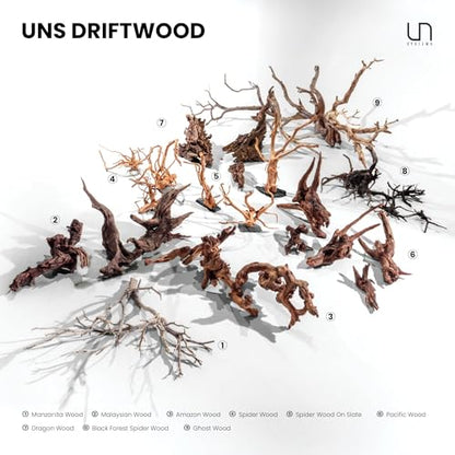 Ultum Nature Systems Driftwood - Malaysian Drift Wood for Fish Tank, Planted Tank, Terriarium, Paludarium - Versatile Natural Driftwood Decor, Events Wood Centerpiece - Malaysian, Large (16-20") - size: 16-20"