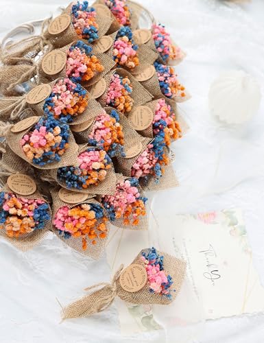 20-Piece Set Mini Magnet Dried Flowers Bouquet for Wedding Favours for Guests, Baby Shower Party Favors, Bridal Shower Gifts, Baptism. (Mixed) - color: Mixed