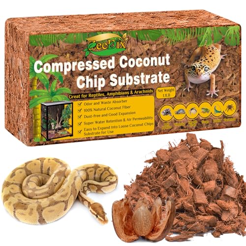 ZeeDix Coconut Husk Chip Substrate for Reptiles, 1 Pack Coconut Husk Mulch - color: 1 Pack