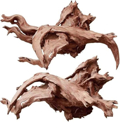 EFFIELER Natural Driftwood for Aquarium Decor – Unique Size Real Wood Branches for Fish Tank, Reptile Habitat, Terrarium, Hermit Crab, Shrimp Tank (11-14 INCH 2-Pack, Mopani Driftwood) - size: 11-14 INCH 2-Pack