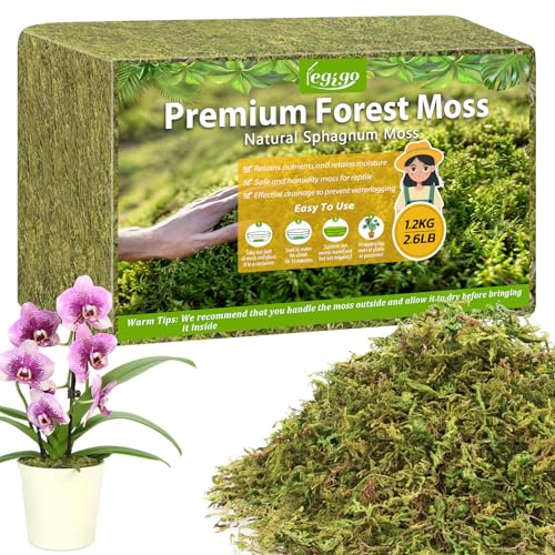 Legigo 2.6LB Sphagnum Moss for Plants, 50QT Natural Long Fiber Orchid Moss - size: 2.6LB