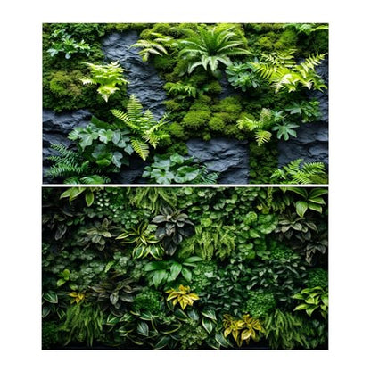 2 Packs Rock Wall Reptile Tank Background Lush Green Tropical Leaves Aquarium Background Nature's Embrace Tropical Green Plants Fish Tank Backgrounds Moss Wall Reptile Enclosure Backgrounds 36x20in - color: Green, size: 36(W)x20(H)in