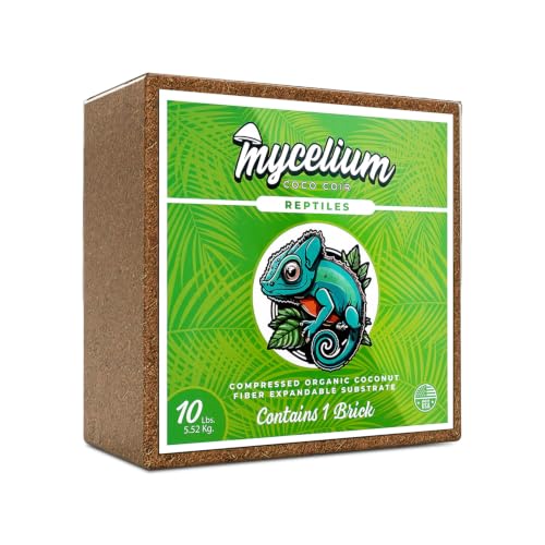 Mycelium Coco Coir Brick I Expandable Organic Coconut Fiber Substrate for Terrarium I Ideal for Reptiles Bedding, Nesting & Burrowing I OMRI Certified & Non-GMO Soil Alternative, 10lbs - style: Reptile Terrarium