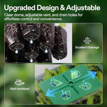 VIVOSUN 6-Pack Seed Starter Trays, 72-Cell Starter Kit with Humidity Dome - size: 6-Pack 72-Cell, style: Trays