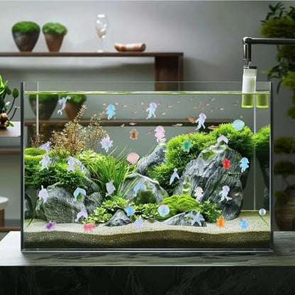 400pcs Mini Ocean Resin Animals, Luminous Tiny Sea Animal Variety Figurines to Hide Miniature Plastic, Marine Animals Miniatures for Aquarium Decor DIY Fairy Garden Fish Tank Micro Landscaping