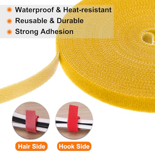 HARFINGTON 2pcs Garden Plant Tape 33ft 25/64" Reusable Garden Plant Ties Strap Nylon Plant Twist Tie for Plant Gardening Home Office, Yellow - color: Yellow, size: 33ft x 25/64"