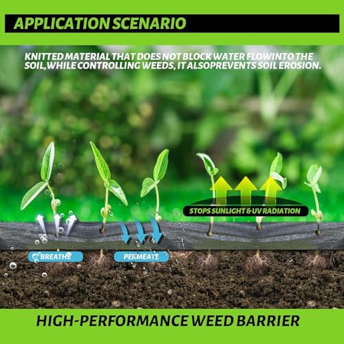 6x300FT Weed Barrier Landscape Fabric Heavy Duty, 3.2oz Durable Geotextile Fabric, Weed Block Gardening Ground Cover Mat, Weed Control Garden Cloth for Landscaping, French Drains, Yard Driveway - size: 6x300ft