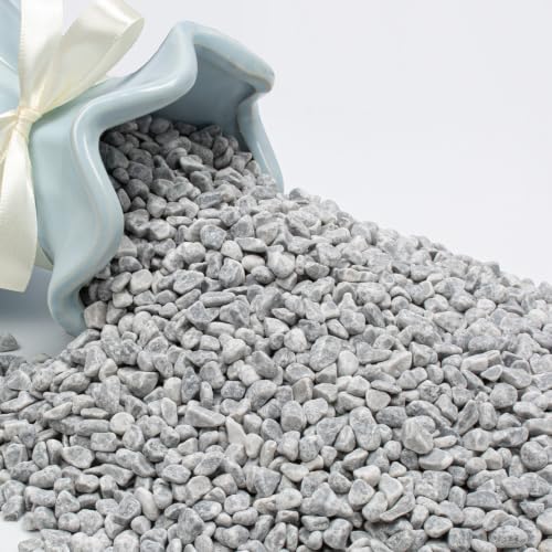 5 lbs Nature Gravel Pebbles, 1/5 Inch Succulent & Cactus Pea Gravel (Grey) - color: Grey, size: 5 Pounds