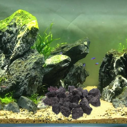 VILLCASE Natural Volcanic Stone Decoration 200g Pack 2-4cm Porous Breathable Aquarium Rocks Fish Tank Supplies for Aquatic Pets and Potted Plant Craft