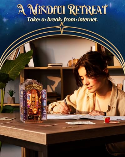Rolife Book Nook Kit Wizard House Snap-Fit 3D Wooden Puzzles for Adults - color: Magic Wizard