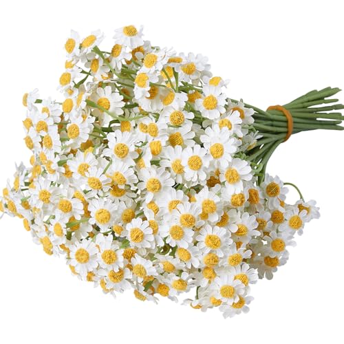 Small White Daisy Flowers Artificial,6 Bouquet/36Pcs 10 Inch Fake Daisies | Cute,Realistic,Spring Wildflowers for Centerpiece Table Decor - color: White, size: 36Pcs