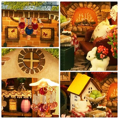 Dollhouse Kit, DIY Miniature House w/LED Adult, Forest Adventure | Miniature Kit, Tiny House Kit, DIY Mini Craft, Perfect Birthday & Christmas Gift for Family Friends