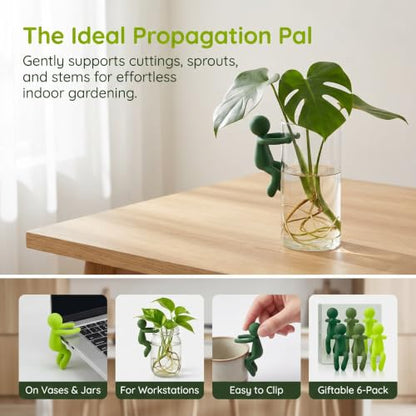Plant Propagation Buddy, 6pcs Plant Cutting Holders for Stems, Sprouts, Shoots and Cuttings, Cute Plant Propagation Friends Support Clips for Vases, Glass Cups, Indoor Gardens, Plant Lover Gifts