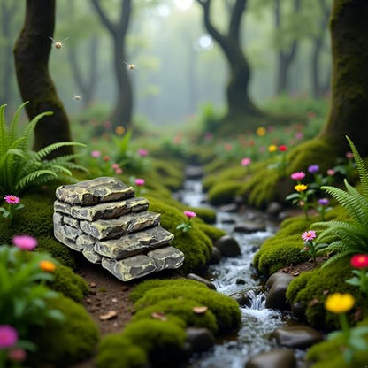 Jowxsx Miniature Resin Bridge Stair Stone Straight Bridge Stairs Stone Steps Garden Fairy Ornament Flower Pot Plant Micro Landscaping Outdoor Statues Garden Outdoor Decor Sculptures and Statues