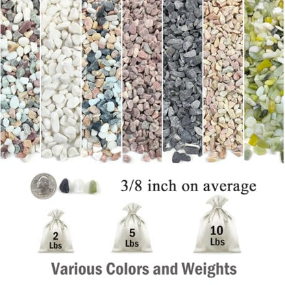 FANTIAN 2 lbs White Rocks for Plants, 3/8 Inch Aquarium Gravel, Pea Gravel - color: White Gravel