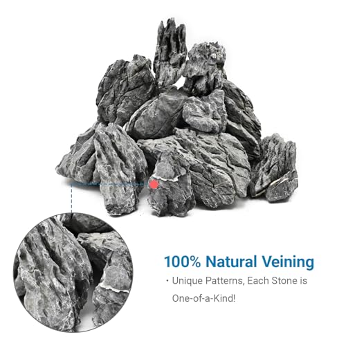 KINGRUI Natural Aquarium Rocks Seiryu Rock Stone 20lb Dragon Stone for Aquarium Landscaping Models Fish Tank Decoration Reptile and Amphibian enclosures 3 to 7 inch - size: 20lb(3-7inch)