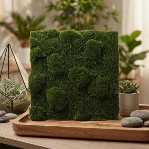 11.79X11.79in Artificial Moss Mat, Faux Green Grass Turf Rug for Fairy Garden DIY Crafts