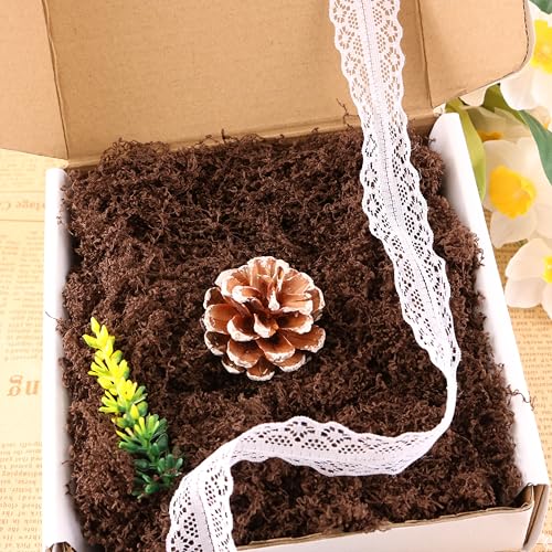 Lifelike Filamentous Moss is Used in Art Projects, Autumn Theme, Vase Stuffing, Gift Decoration, Romantic Crafts and Wedding Background Wall Display (Brown 3.5oz) - color: Brown