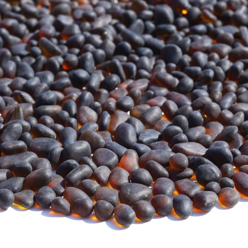 QYGL Sea Glass Stones - 2.9LB/46.4oz Brown Frosted Glass Pebbles - color: Brown