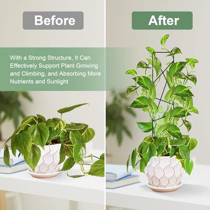17.5 inch Small Trellis for Potted Plants, Metal Plant Trellis Indoor - color: Star-Metal