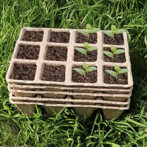 144 Cells Seed Starter Pots, 12 Pcs Biodegradable Seedling Peat Pots - size: 144 Cells-12 Pcs