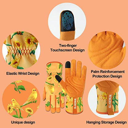 Gardening Gloves for Women, Garden glove, Garden Gifts for Gardener - size: Small, style: B-canary