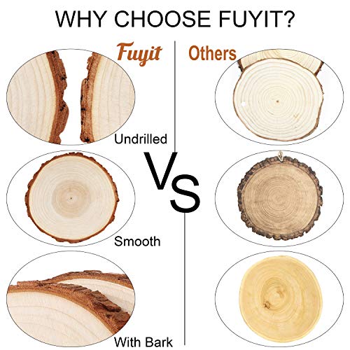Fuyit Large Unfinished Wood Slices, Natural Wooden Discs with Barks | 6pcs 6-6.3 inch Rounds, Rustic Centerpiece Base, Wedding & Table decor, Painting & Lettering DIY Crafts - size: 6-6.3 Inches