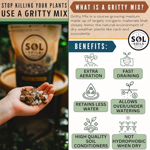 Succulent Gritty Mix 7 Gallon Box - Fast Draining Peat Moss Free Succulent Soil Potting Mix with Coconut Husk Chips, Perlite & Pumice - size: 7 Gallon