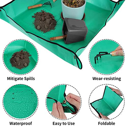 39.4" x 39.4" Extra Large Plant Repotting Mat, Waterproof Repotting Tray for Indoor Plants Potting Soil, Gardening Tray Mat, Portable Potting Tray Soil Mat for Indoor House Plants Succulents Orchid - size: Extra Large 39.4 x 39.4"