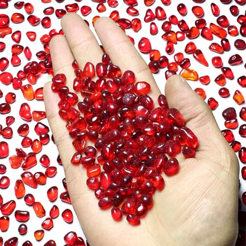 1 LB (460g) Tumbled Irregular Sea Glass Gemstone Chips, Red | Vibrant Long-Lasting Hues, Premium Polished, Safe Non-Toxic Material, Ideal for DIY Crafts & Decorations - color: Red