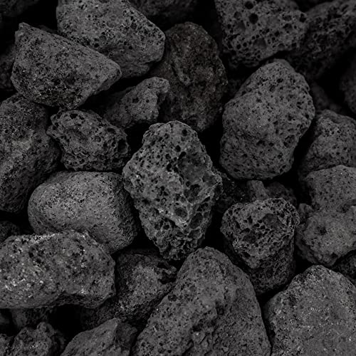 Onlyfire 10Lbs Black Lava Rock for Fire Pit/Fireplace/Gas Grill/Landscaping - color: Black, size: 0.8-1.2 inch