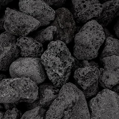 Onlyfire 10Lbs Black Lava Rock for Fire Pit/Fireplace/Gas Grill/Landscaping - color: Black, size: 0.8-1.2 inch
