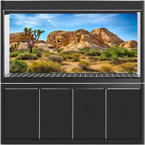 30X12 Inches Bearded Dragon Tank Background Joshua National Park Backdrop - size: 30 inches x 12 inches