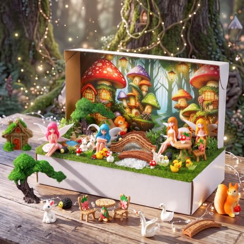 48 Pcs Fairy Garden Diorama Kit Supply Fairy Garden Accessories - color: Cute