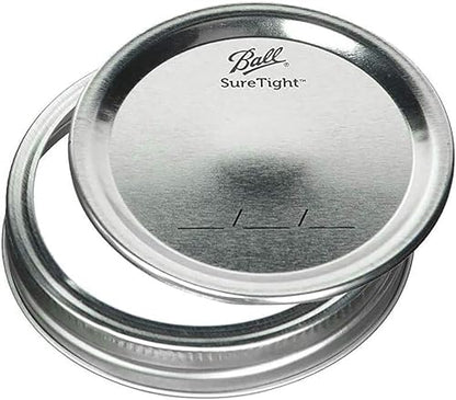 Ball - 64oz Wide Mouth Jars with Lids & Bands 5 Pack Jars | Half Gallon Large Glass Mason Jar for Food Storage with airtight Lid, 0.5 Gallon Glass Jar with Lid and Bands, Set of 5