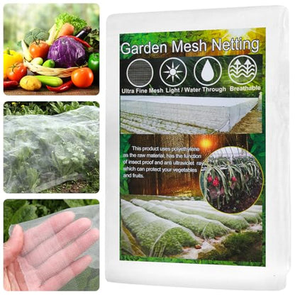 Ultra Fine Garden Netting, 4x25Ft Mesh Plant Netting Pest Barrier for Garden Protection Row Cover Raised Bed Screen Mesh Greenhouse Mosquito Net, Protecting Tree Plants Vegetable Flowers Fruits - color: White 4x25ft