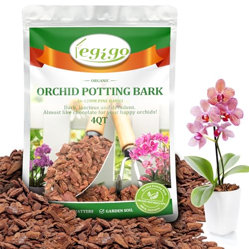 Legigo 4 Quarts Organic Orchid Bark, Orchid Potting Mix, Pine Bark - size: 4 Quarts