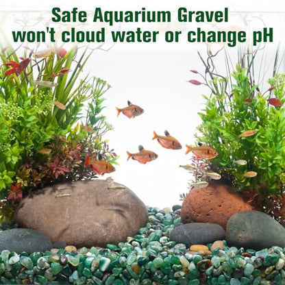Halatool 1LB Green Agate Aquarium Gravel, 0.35"-0.6" Landscaping Pebbles - size: 1 LB, style: Green Pebbles
